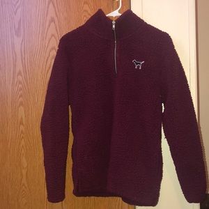 VICTORIA’s SECREt PINK SHERPA HALF ZIP SWEATSHIRT